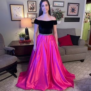 Tiffany velvet and satin ballgown